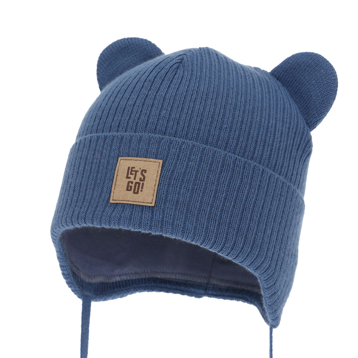 Boy's blue earflap autumn, spring hat Dewin