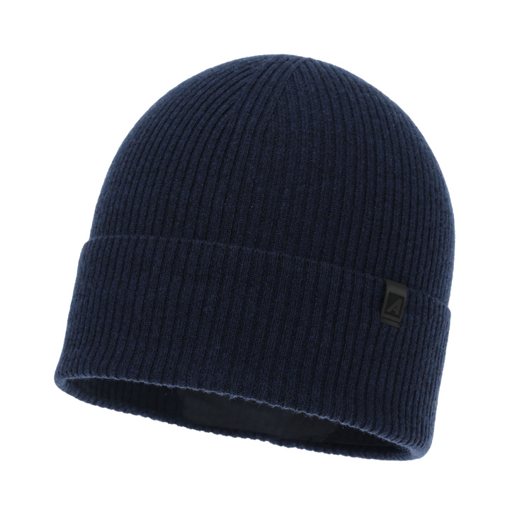 Men's winter hat, navy blue, with merino wool and cashmere, Azuryt