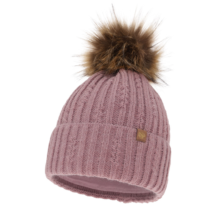 Woman's winter hat pink Savona with pompom