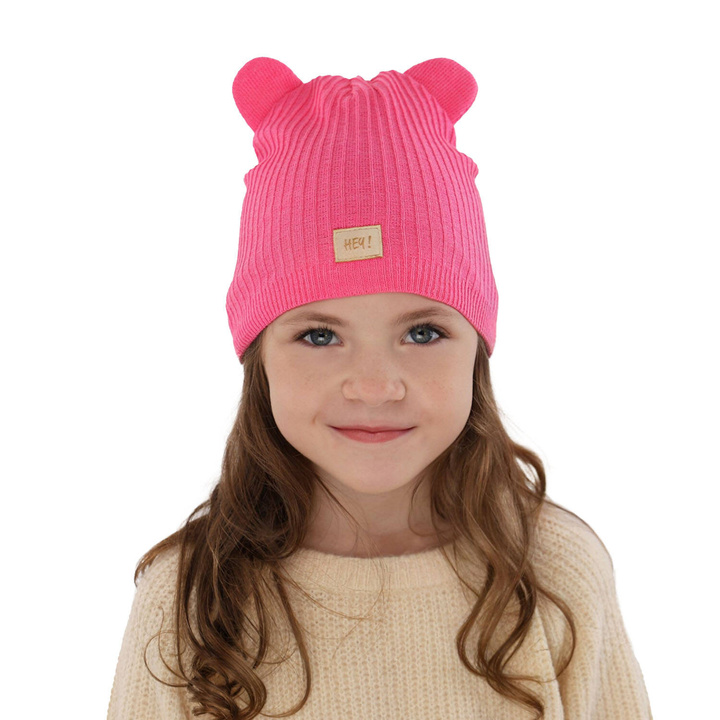 Girl's spring/ autumn hat, with cotton, pink Clarisa