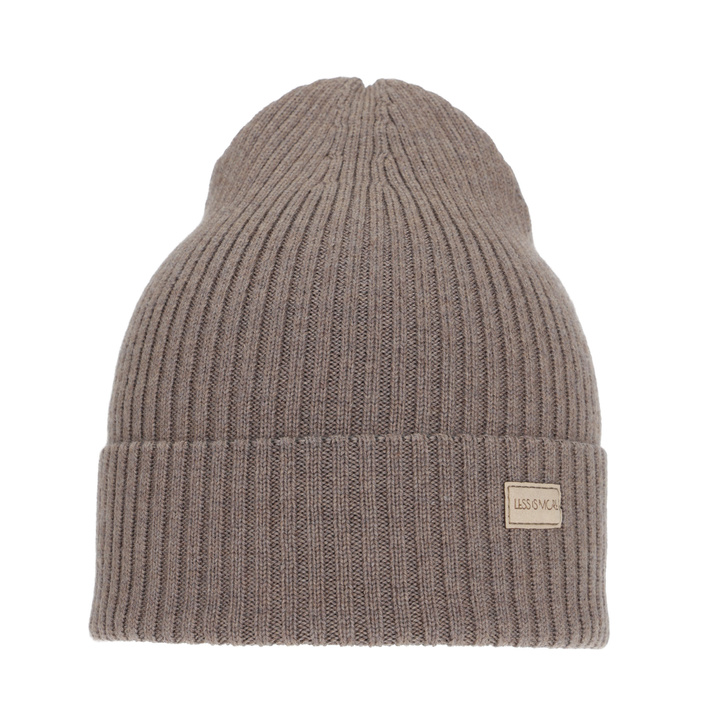 Woman's spring and winter hat beige Sophie 100% extra fine merino wool