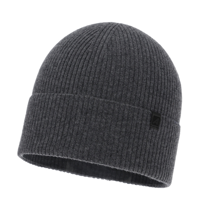 Men's winter hat, gray, with merino wool with cashmere, Azuryt