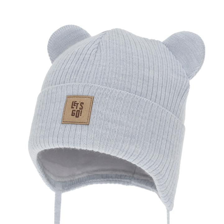 Boy's spring/autumn hat, light blue, earflap Dewin