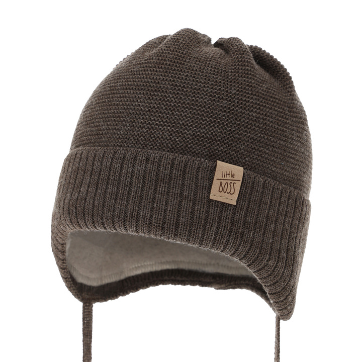 Boy's winter hat brown with merino wool Darsi
