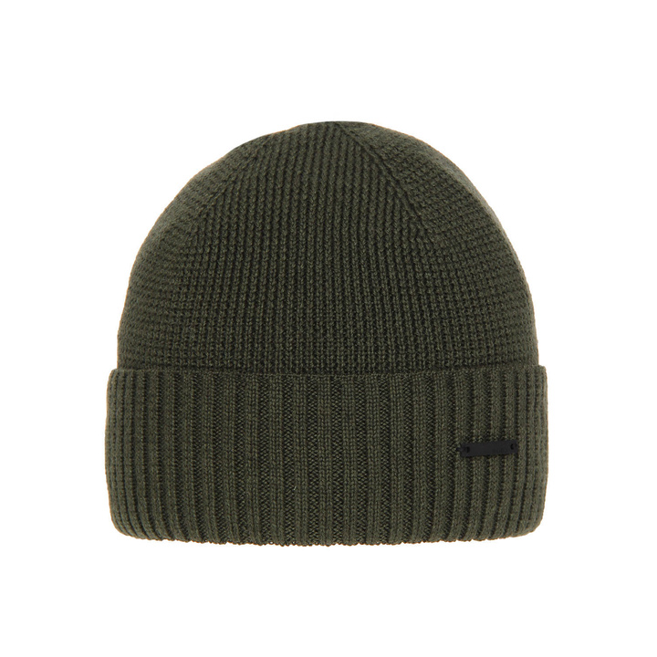 Men's winter hat - khaki merino wool Henk