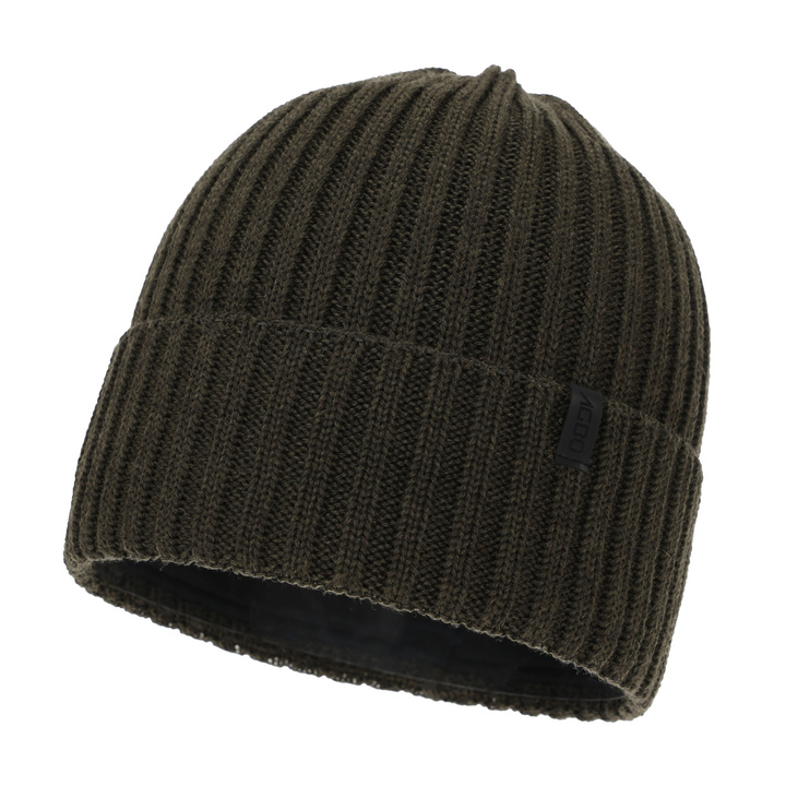 Men's winter hat, khaki, with merino wool, Tyrol