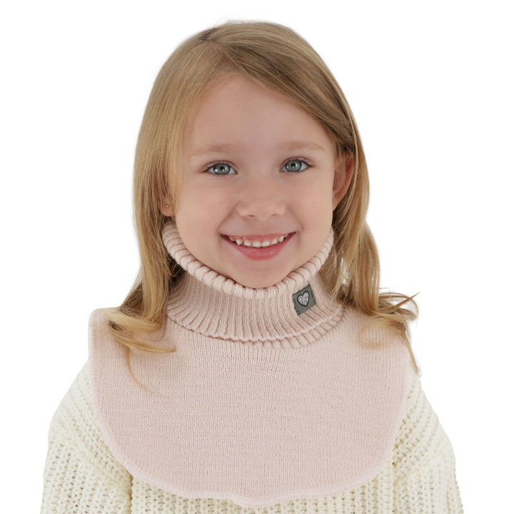 Girl's winter neck warmer, light pink, lined, Rafa