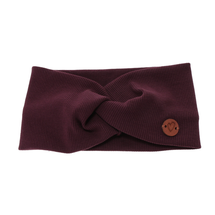 Girl's spring/ autumn headband, burgundy, cotton, Kasjana