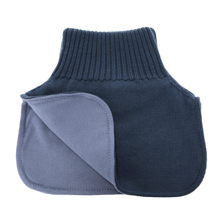 Boy's winter neck warmer, 100% merino wool, cotton lining, blue, Tiket