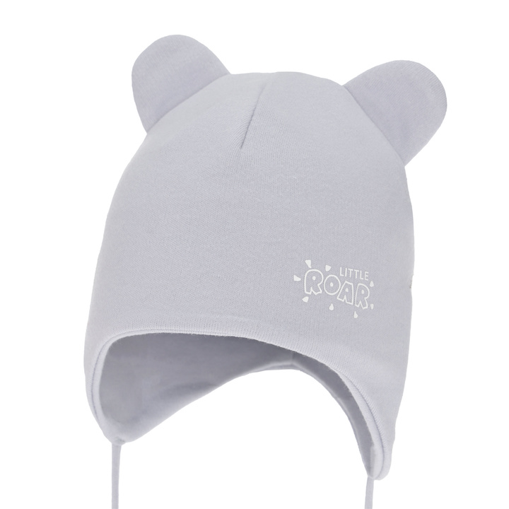 Boy's spring/ autumn hat, grey, cotton, with ears, Alrik