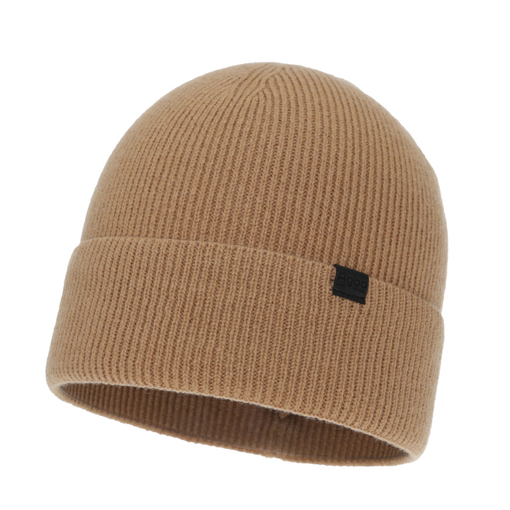 Men's winter hat, camel, with merino wool and cashmere, Arwen