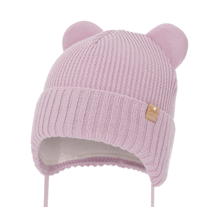 Girl's winter hat violet with merino wool Shira