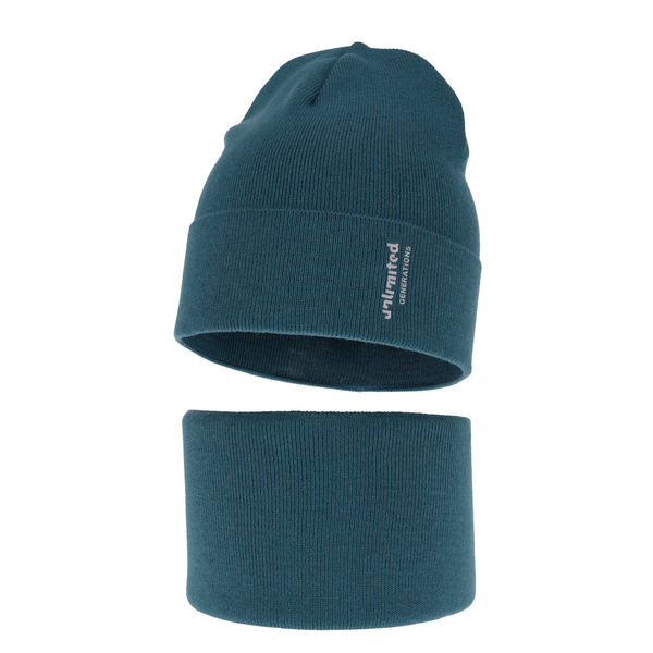 Children's autumn/ spring set: hat and tube scarf blue Timothe