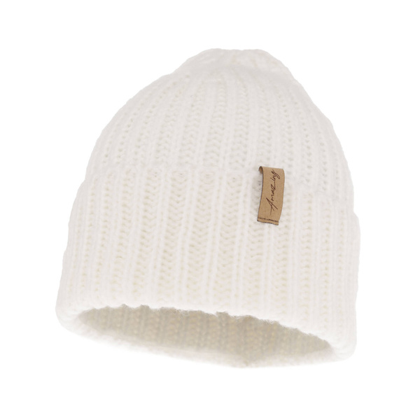 Woman's winter hat white merino wool Caro