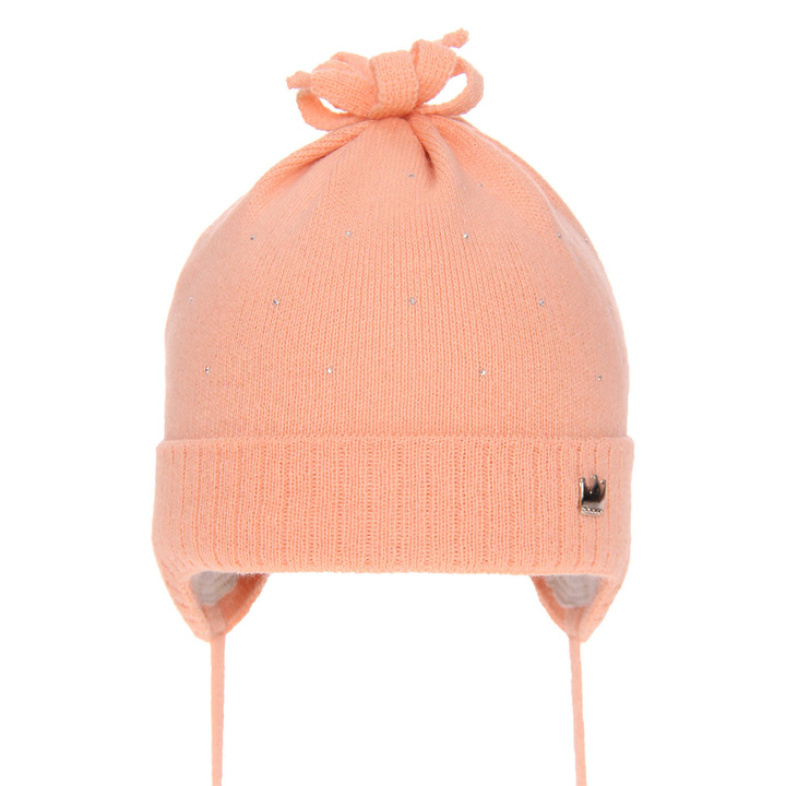 Girl's spring/ autumn hat orange Oliwka with ears