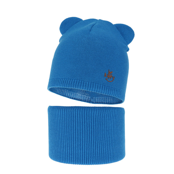 Children's autumn/ spring set: hat and tube scarf blue Ludvic