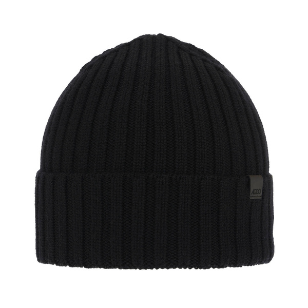 Men's winter hat black Nathan 100% Extra Fine Merino Wool			