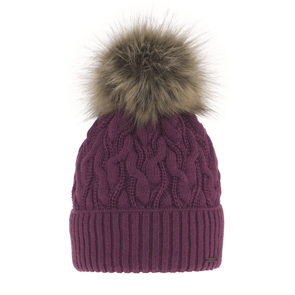 Woman's winter hat violet Deva with pompom