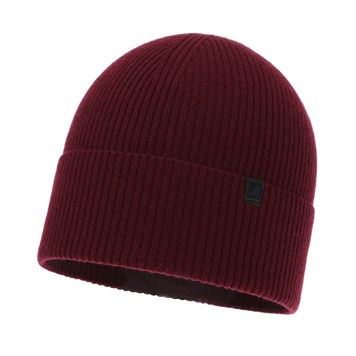 Men's winter hat, burgundy, with merino wool and cashmere, Azuryt