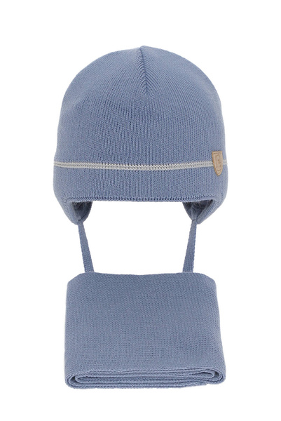 Boy's winter set: hat and scarf blue Musso
