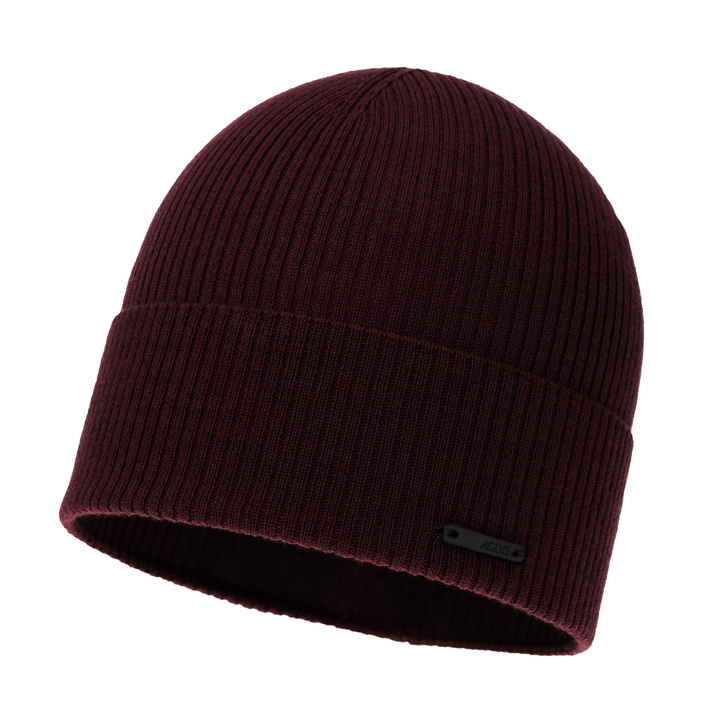 Men's spring/ autumn hat, burgundy, 100% merino wool, Fleur