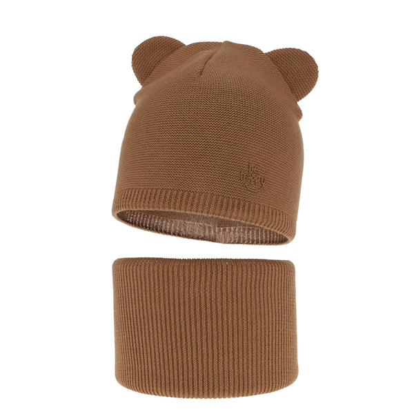 Children's autumn/ spring set: hat and tube scarf camel Ludvic