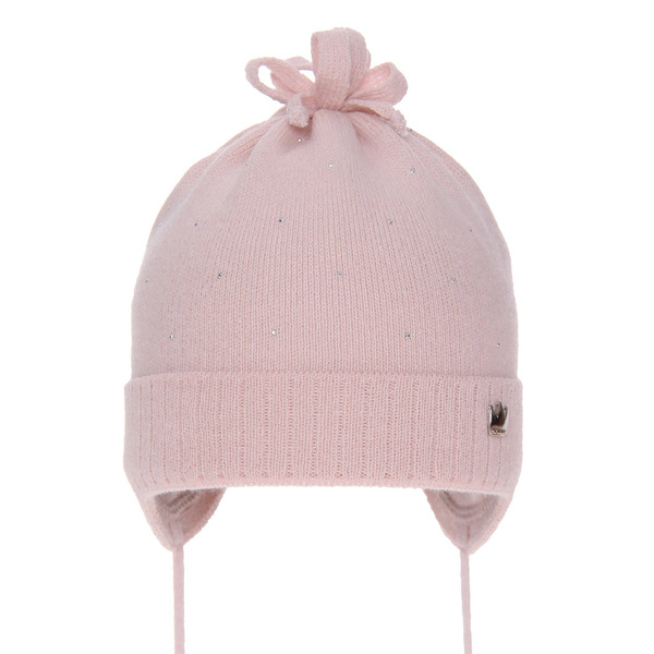 Girl's spring/ autumn hat pink Oliwka with ears