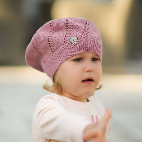 Girl's spring/ autumn beret pink Hilda