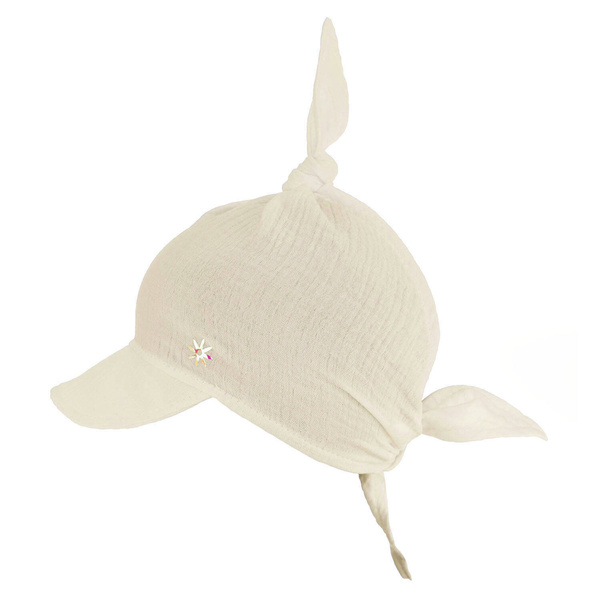 Muslin summer sun cap for girl beige Sunny