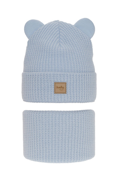 Girl's winter set: hat and tube scarf light blue Harper