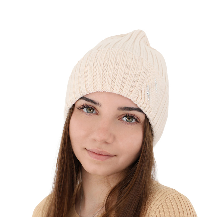 Woman's winter hat pink Ariga 100% extra fine merino wool