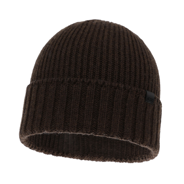 Men's winter hat brown 100% extra finemerino wool seamless Bruner