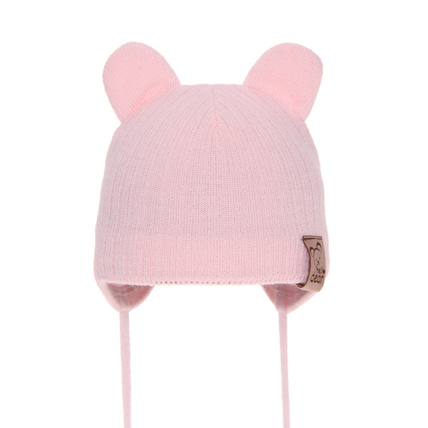 Girl's spring/ autumn hat pink Pigi with ears