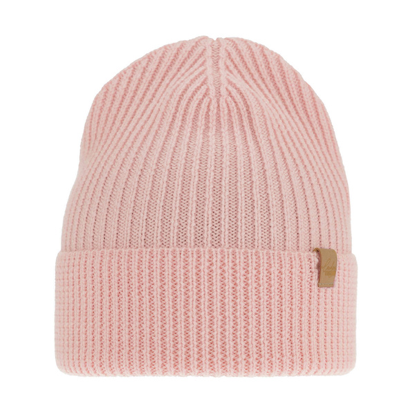 Woman's winter hat pink Isla 100% extra fine merino wool