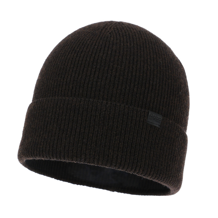 Men's winter hat, brown, with merino wool and cashmere, Arwen