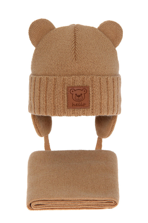Boy's winter set: hat and scarf camel Petit