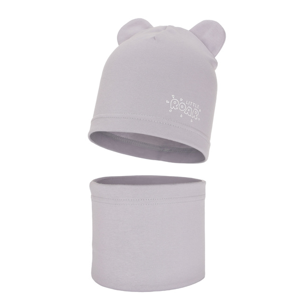 Boy's spring/ autumn set: hat and tube scarf grey Cymes