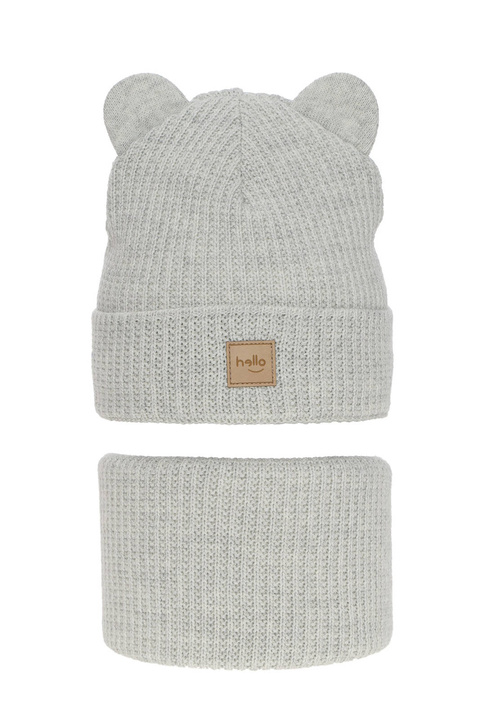 Girl's winter set: hat and tube scarf grey Harper