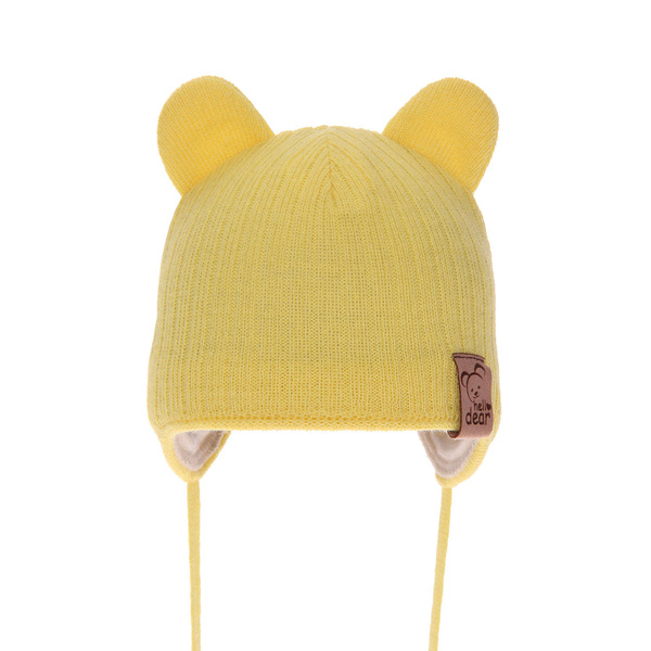 Girl's spring/ autumn hat yellow Pigi with ears