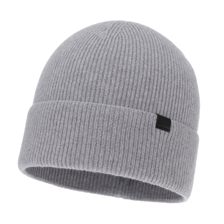 Men's winter hat, light gray, with merino wool and cashmere, Arwen