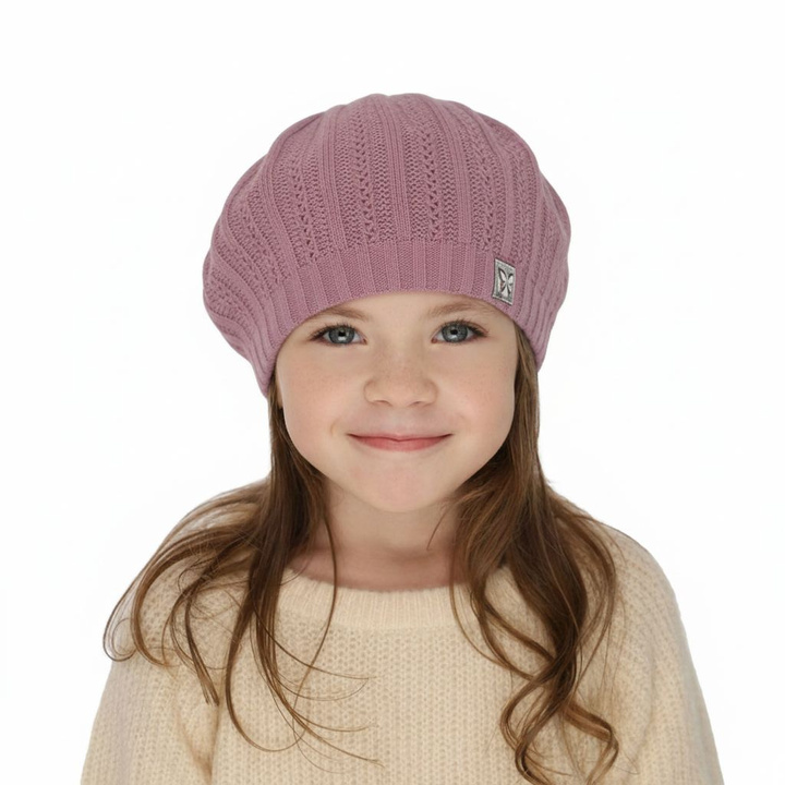 Girl's spring/ autumn beret pink Luina