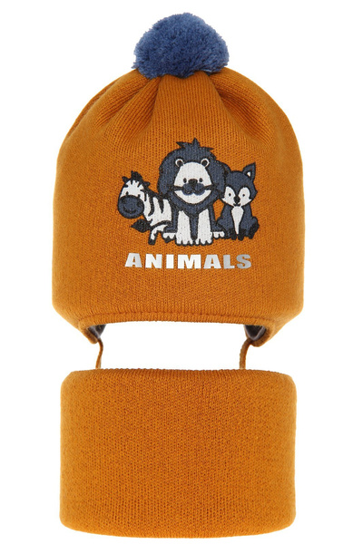 Boy's spring/ autumn set: hat and tube scarf orange Solo