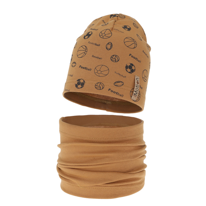 Boy's spring/ autumn set: hat and tube scarf camel Paolo