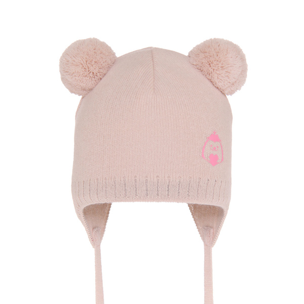 Girl's spring/ autumn hat beige Bunia with two pompom