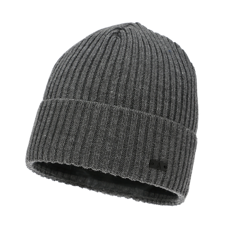 Men's winter hat, gray, with merino wool, Jeffrey