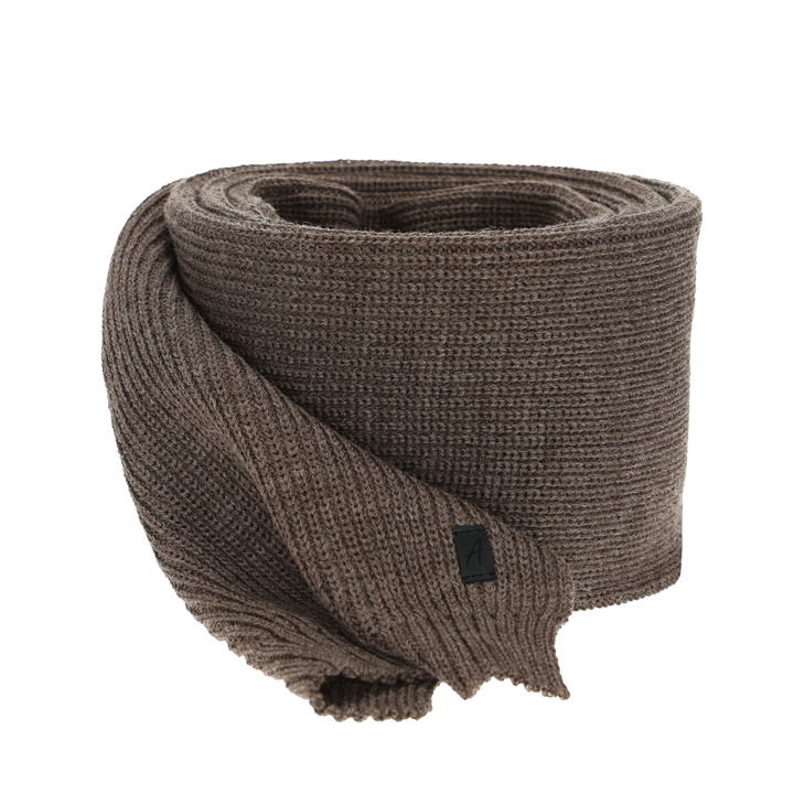 Men's winter scarf, brown, with merino wool Algor