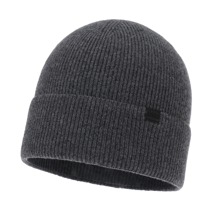 Men's winter hat, grey, with merino wool and cashmere, Arwen