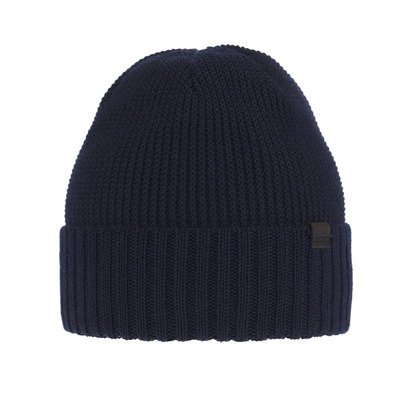 Men's winter hat navy blue merino wool Sewer