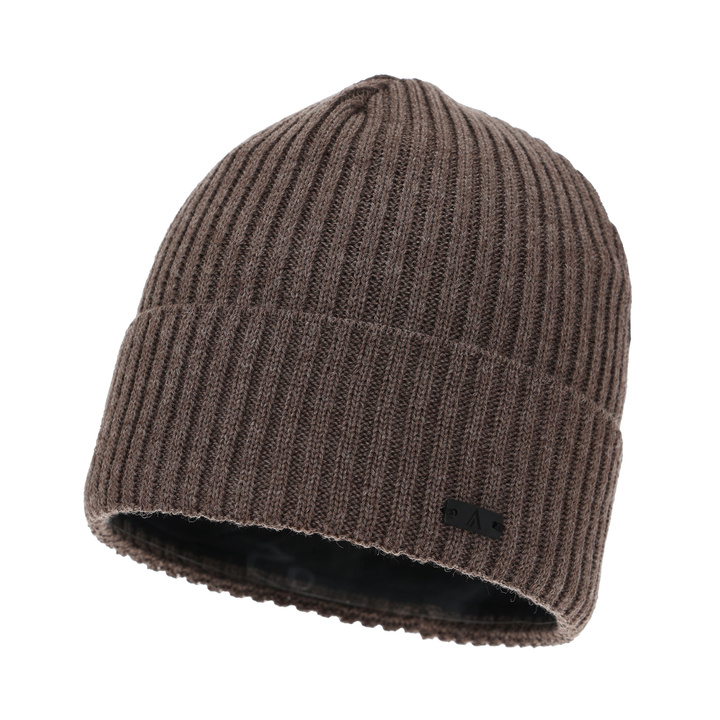 Men's winter hat, brown, with merino wool, Jeffrey