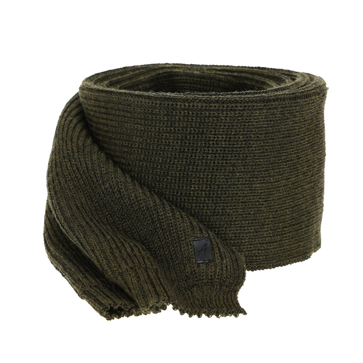 Men's winter scarf, khaki, with merino wool Algor